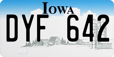 IA license plate DYF642