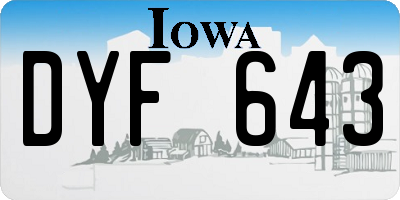 IA license plate DYF643