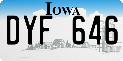 IA license plate DYF646
