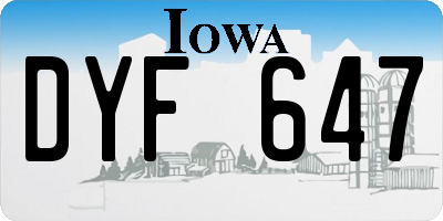 IA license plate DYF647