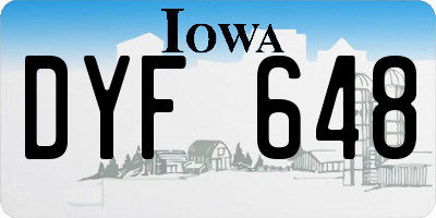 IA license plate DYF648