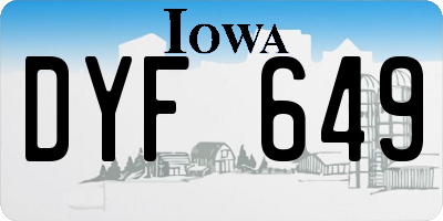 IA license plate DYF649