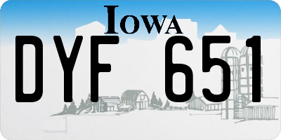 IA license plate DYF651