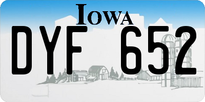 IA license plate DYF652