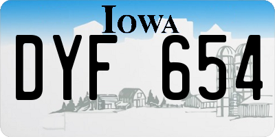 IA license plate DYF654