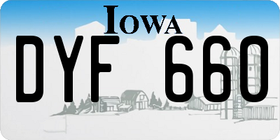 IA license plate DYF660