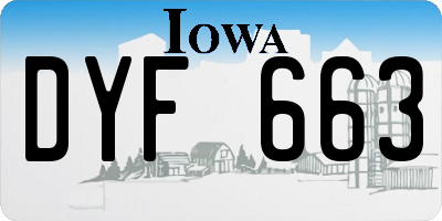 IA license plate DYF663