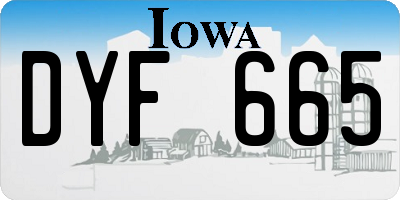 IA license plate DYF665
