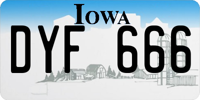 IA license plate DYF666