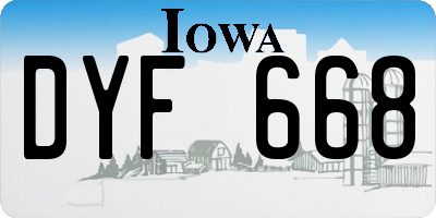 IA license plate DYF668