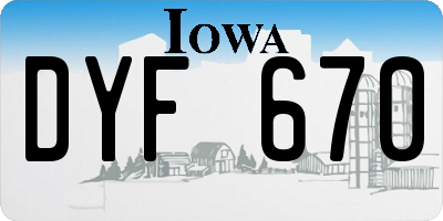 IA license plate DYF670