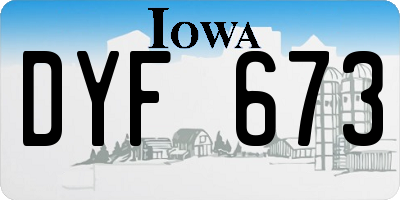 IA license plate DYF673