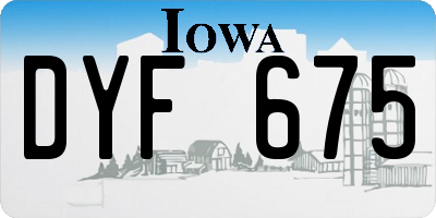 IA license plate DYF675