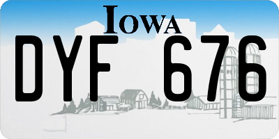 IA license plate DYF676