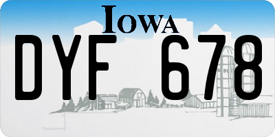 IA license plate DYF678