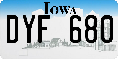 IA license plate DYF680