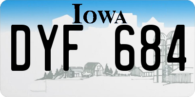 IA license plate DYF684