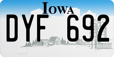 IA license plate DYF692