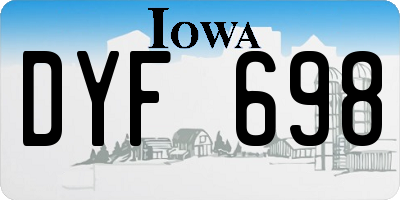 IA license plate DYF698