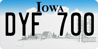 IA license plate DYF700