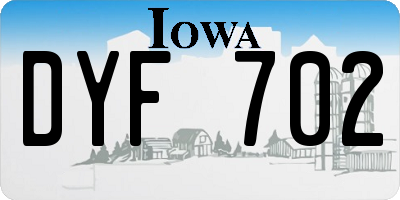 IA license plate DYF702