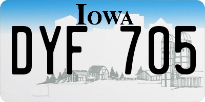 IA license plate DYF705