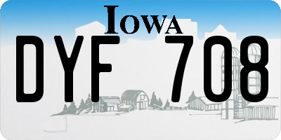 IA license plate DYF708