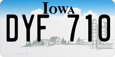 IA license plate DYF710