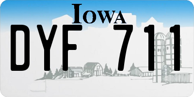 IA license plate DYF711