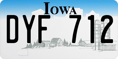 IA license plate DYF712