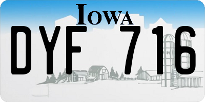 IA license plate DYF716