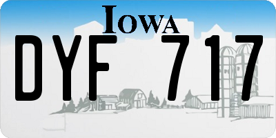 IA license plate DYF717