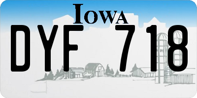IA license plate DYF718