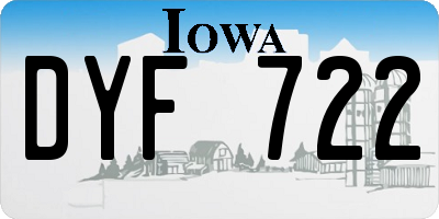 IA license plate DYF722