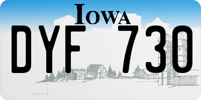 IA license plate DYF730