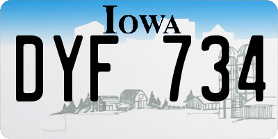 IA license plate DYF734