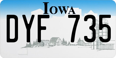 IA license plate DYF735
