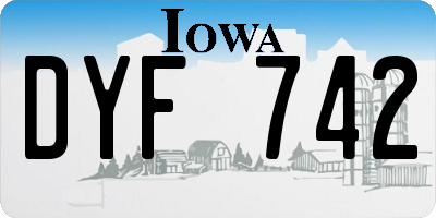 IA license plate DYF742