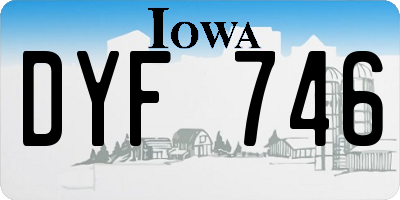 IA license plate DYF746