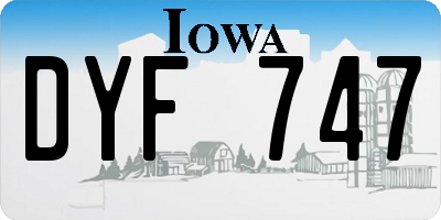 IA license plate DYF747