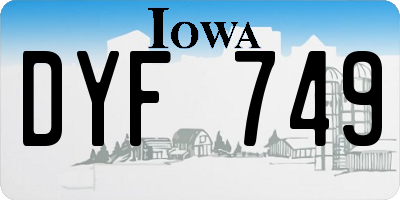 IA license plate DYF749