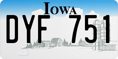IA license plate DYF751