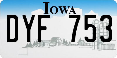 IA license plate DYF753