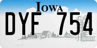 IA license plate DYF754