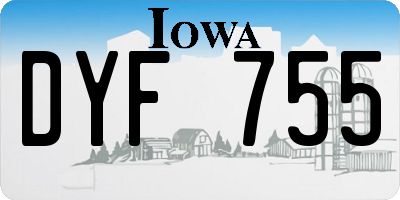 IA license plate DYF755