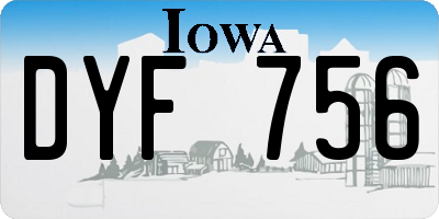 IA license plate DYF756