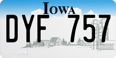 IA license plate DYF757