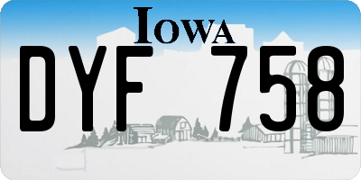 IA license plate DYF758