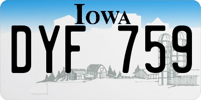 IA license plate DYF759