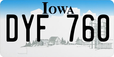 IA license plate DYF760